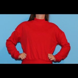 Red turtle neck sweater